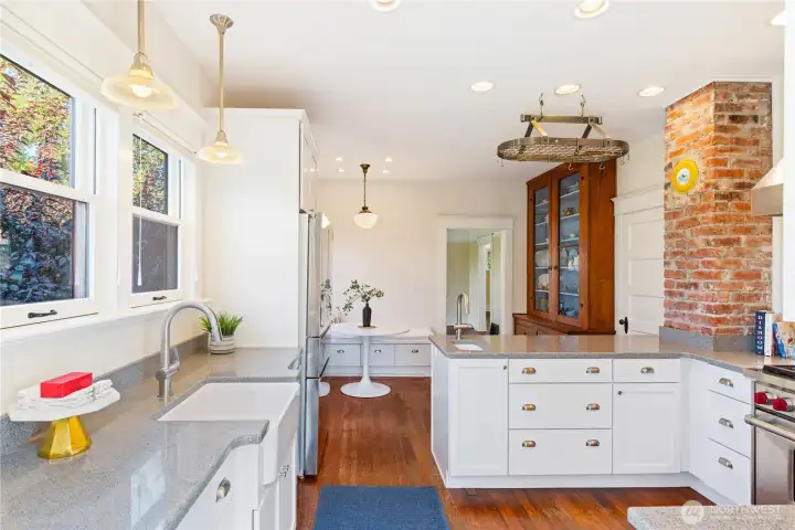 Everything is well designed for a comfortable, functional kitchen space combing the best of historical features with tasteful, modern conveniences.