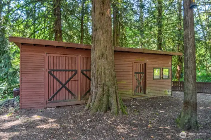 Good sized shed for garden tools, pellets, etc.