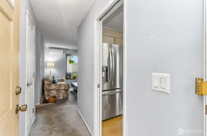 Front Door Entry~Hall Closet & Pocket Door to the Kitchen~