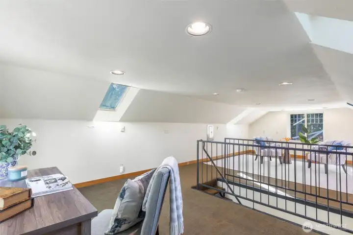 The perfect space to work, or workout! 3rd story privacy, with large windows; a hideout within the home. A special place to be alone!