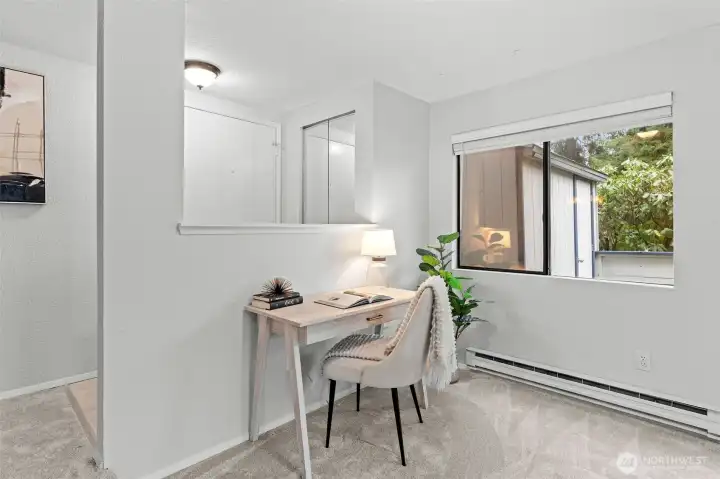 This bright, open living space feels calm neutral tones and plush new carpet and inviting with soft neutral tones and plush new carpet throughout.