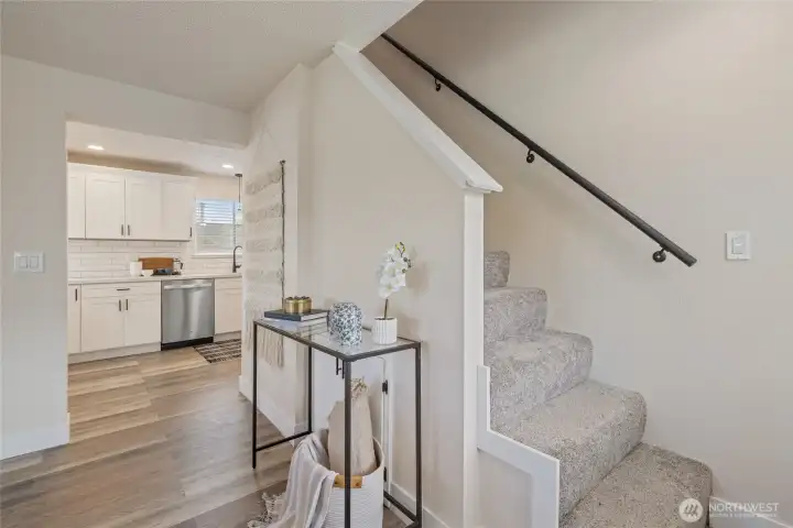 Stairway to upstairs bedrooms