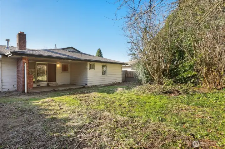 Large and sunny backyard generously sized yard on this near 8500 square feet lot!