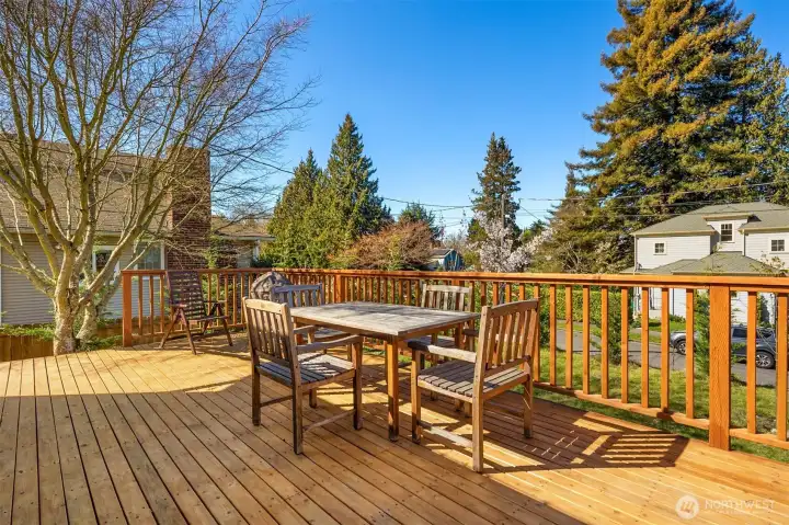 Relaxing is easy here!  Situated up over the street allows for natural privacy.