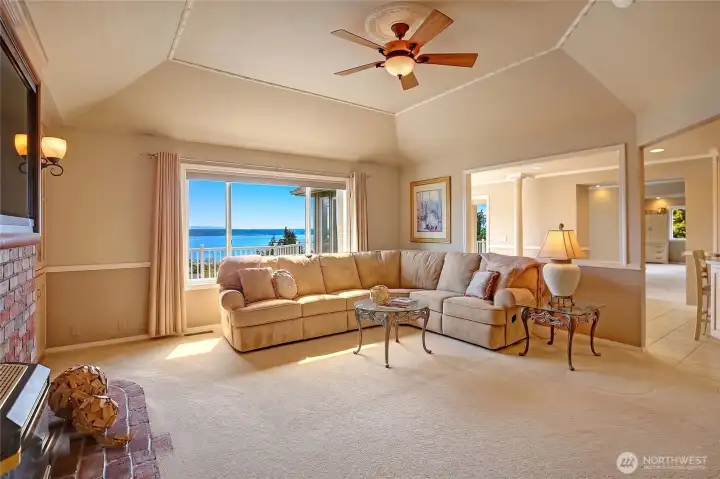 At the heart of the home, the living room serves as a natural gathering place where comfort and connection meet.