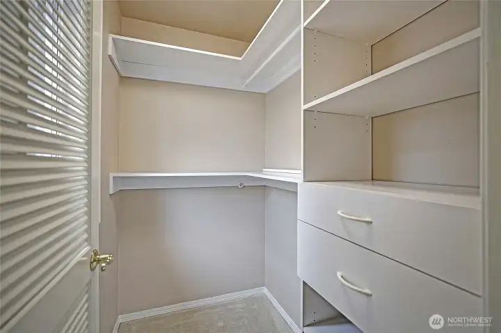 This is the 3rd bedroom walk-in closet. The room is not staged, but roomy and located at the front of the house.