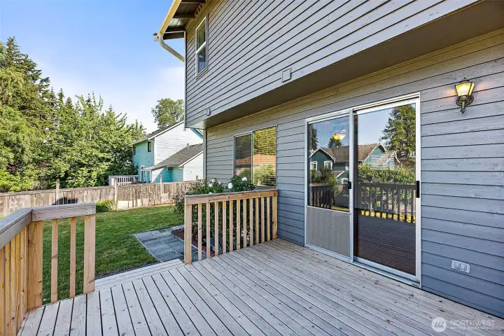 The deck access from the family room