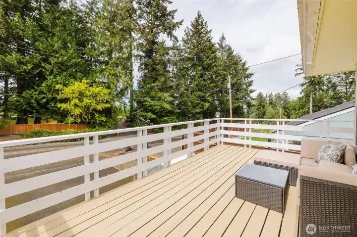 Deck has water view on clear days!