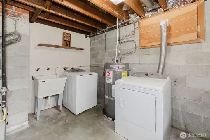 Laundry in basement