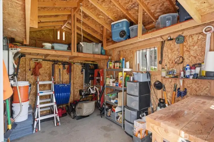 Inside storage shed
