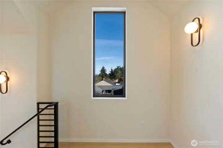 Partial mountain and sound view on upper level