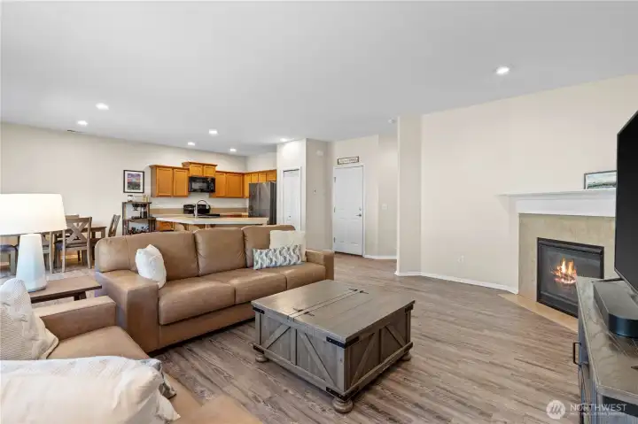 Open concept with so much natural light