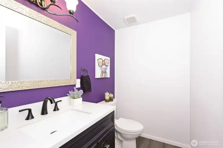 Powder room on the main floor. Powder room on the main floor.