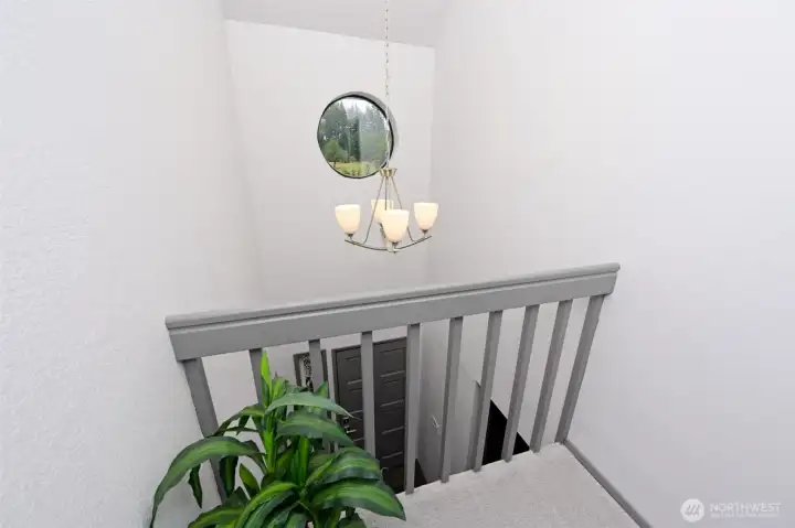 Landing on the upper level. Landing on the upper level.
