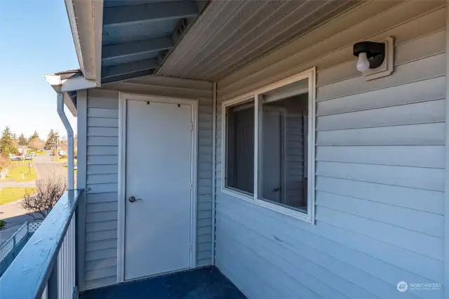 Storage room off of deck.