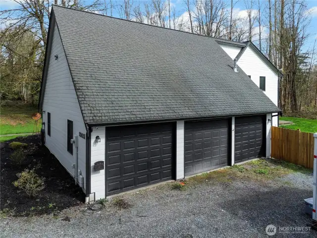 This is a massive 3 car garage. Must see in person