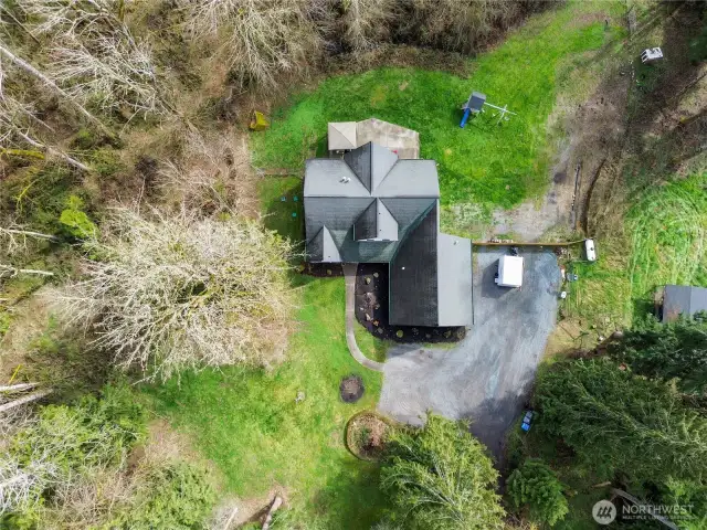 Aerial view of property, does not show the almost 1 acre of pasture area on the righ