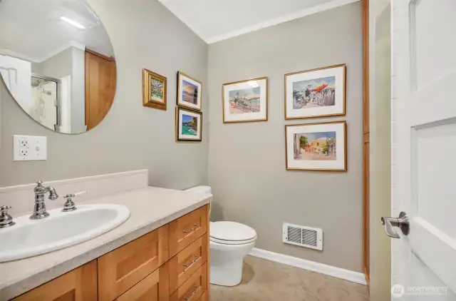 Hall bath at the end of the hall.