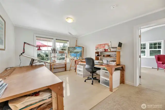 Studio/office/dressing room.  Set up here as a painting studio.
