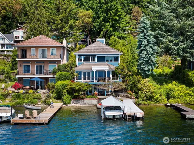 Stunning Lake Washington waterfront residence in an arboretum-like setting situated on coveted Champagne Point – one of the quietest lanes on all of Lake Washington!