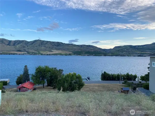 Views of the lake, The Butte, Bear Mountain and Knapps Coulee
