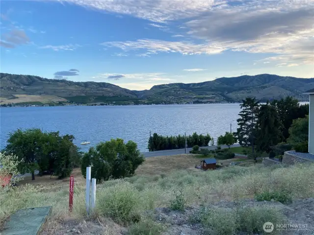 Views of the lake, The Butte, Bear Mountain and Knapps Coulee