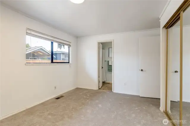 Primary bedroom includes an oversized closet and private full bathroom. Brand new carpets in all the bedrooms!