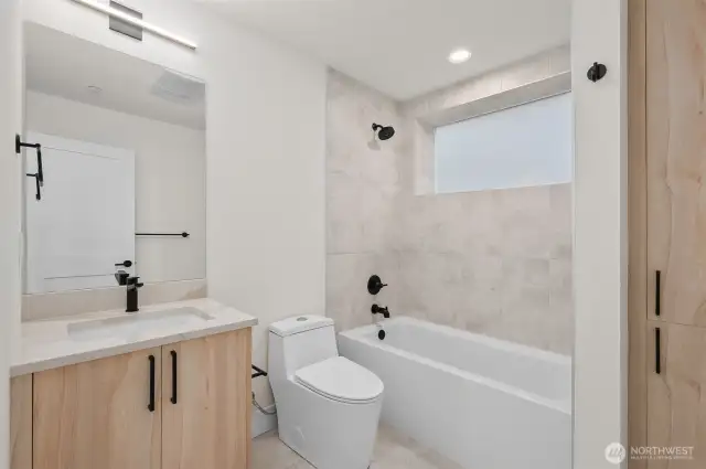 The entry-level guest bedrooms are accompanied by a full bathroom.