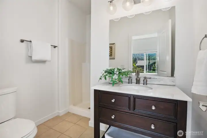 Bathroom on the top floor with shower.