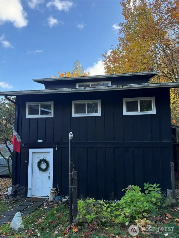Front door to detached barn