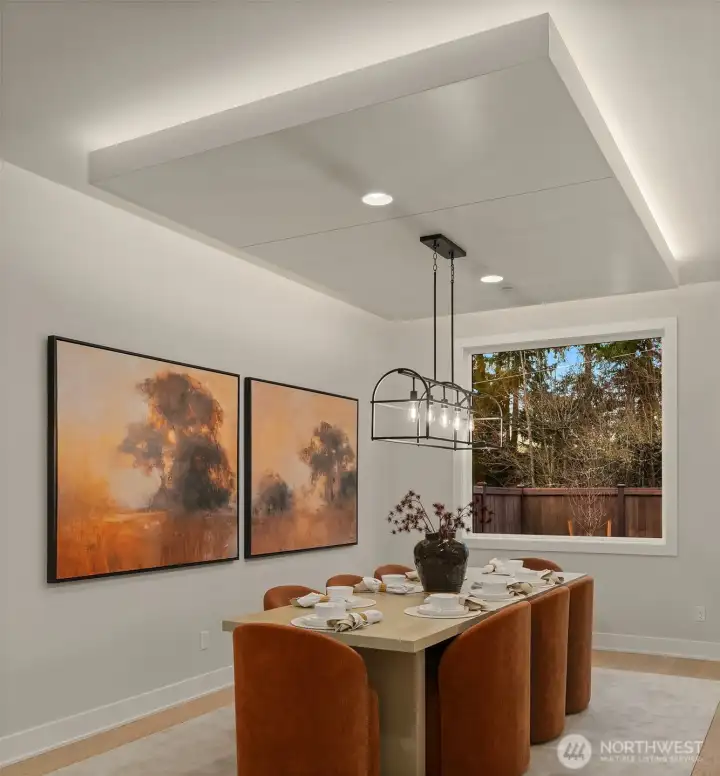 Formal dining room for perfect for hosting.