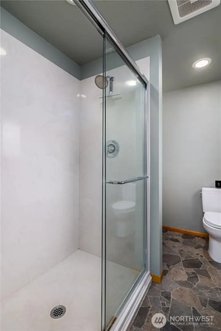 Primary walk-in shower