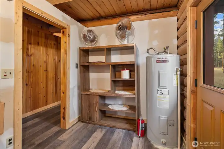 Mechanical and storage room on main floor.