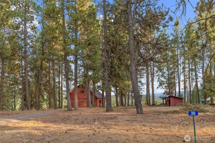 The home sits at the end of the driveway, perched to take advantage of the views.