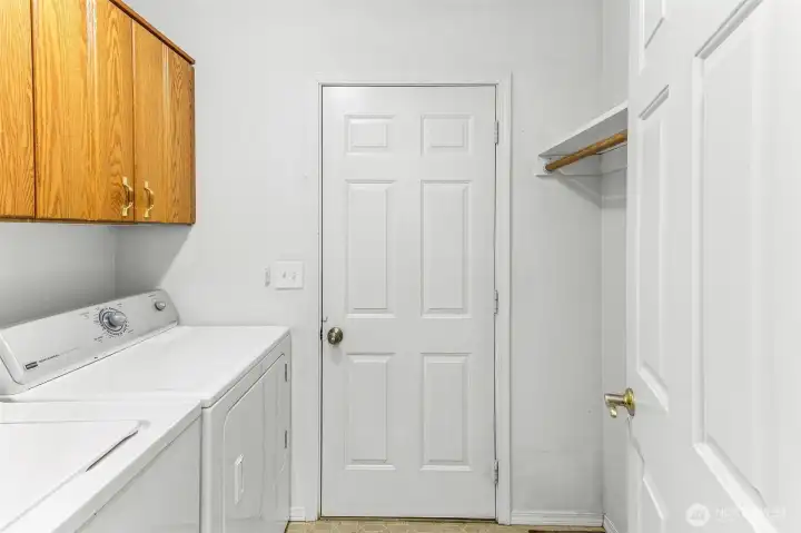 Laundry with storage and inside entry to garage, W/D can convey with sale of home!