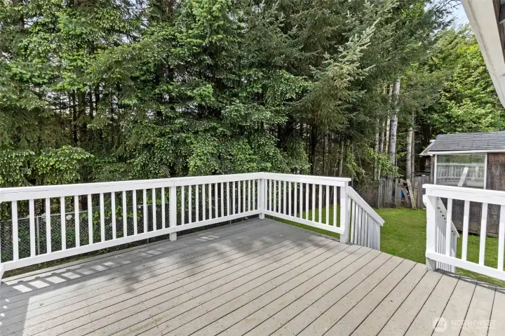 Back deck, perfect size to grill and enjoy summer!