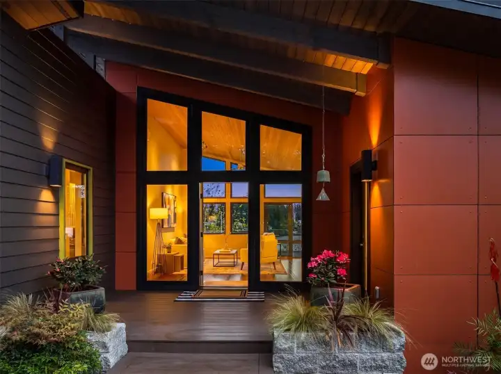 Architecturally inviting,  the views and contemporary design greet you right away.