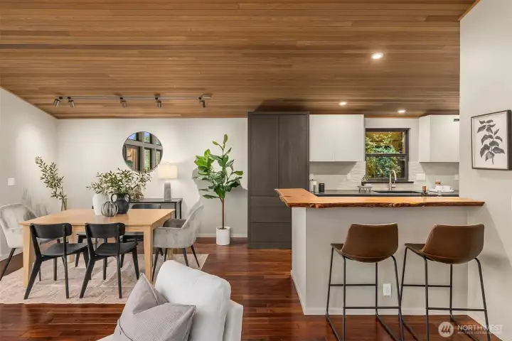 Back inside to the dining area and kitchen.