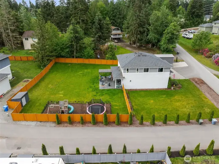Plenty of room to play here! Fully fenced yard. Plenty of room to play here! Fully fenced yard.