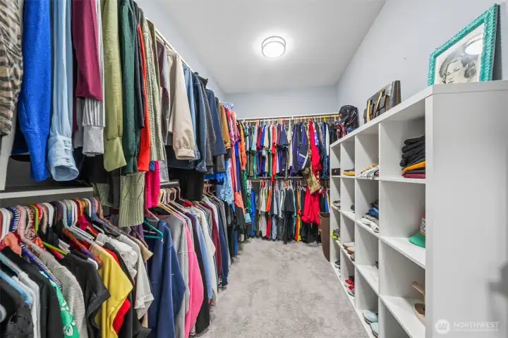 Walk in closet in primary Walk in closet in primary
