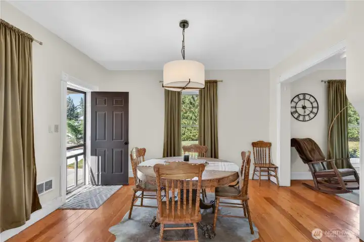 Dining room with hardwood floors Dining room with hardwood floors