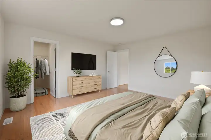 Bedroom 4 w/ walk-in closet - upper level (virtually staged) Bedroom 4 w/ walk-in closet - upper level (virtually staged)