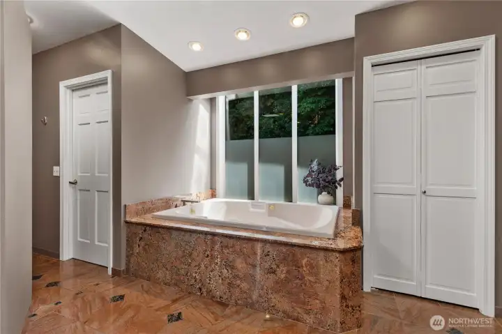 Large soaking tub