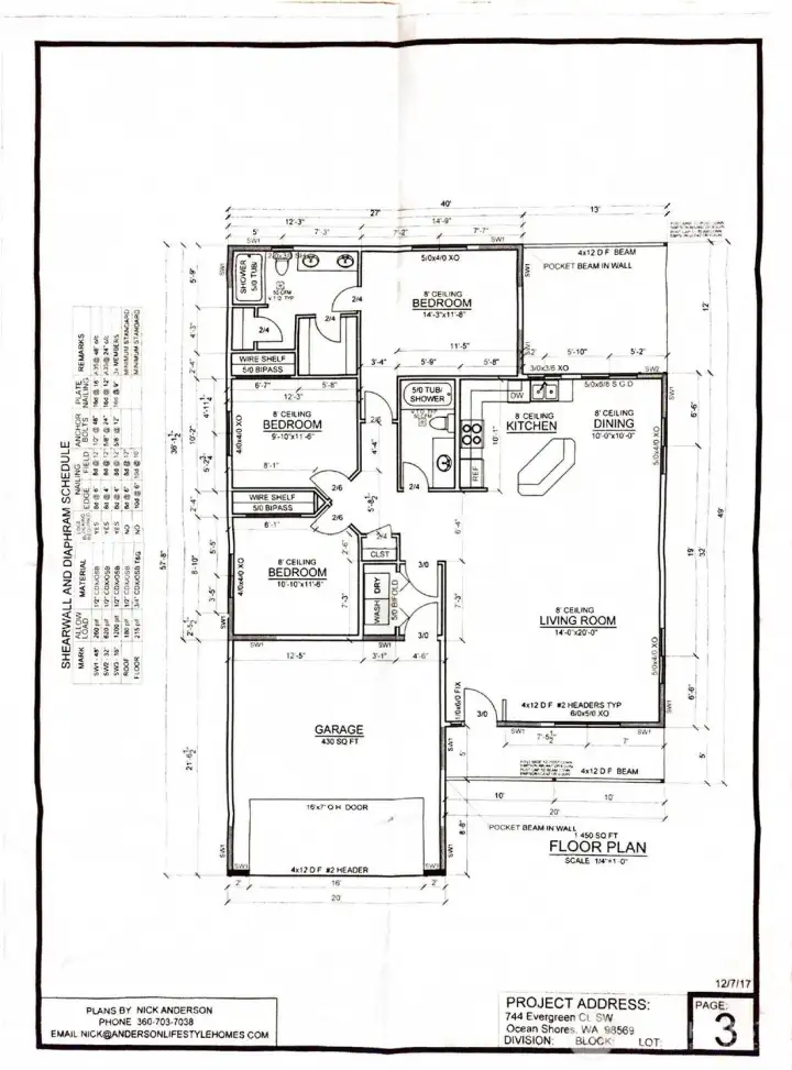 Floor plan showing the 3-bedroom single-level layout and attached garage. Floor plan showing the 3-bedroom single-level layout and attached garage.