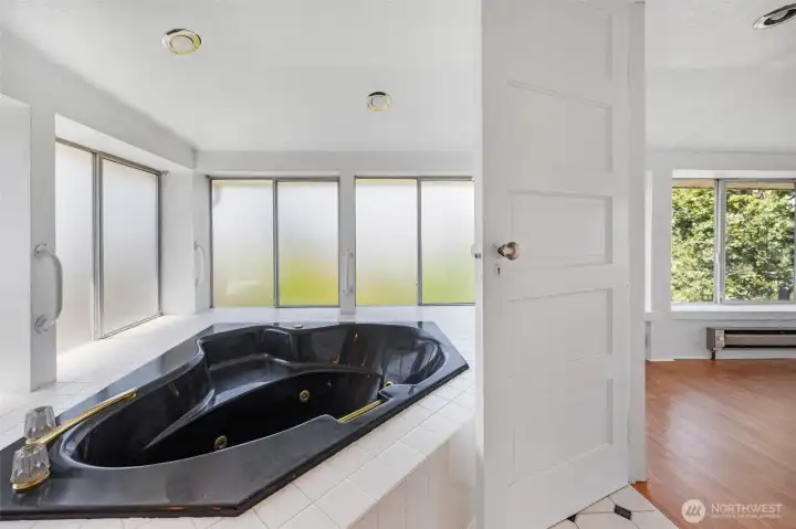 Large bathroom off the sunroom Large bathroom off the sunroom