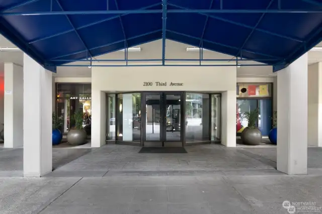 Covered entry and awning on 3rd Avenue