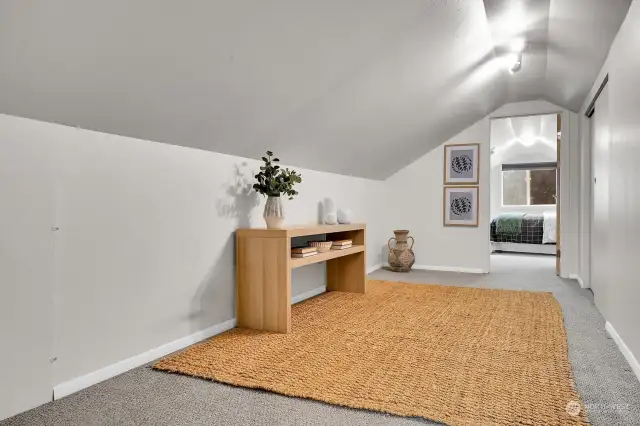 Upstairs bonus room. A perfect place to keep toys and crafts out of the way.