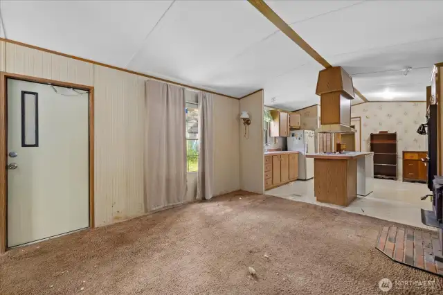 Living room and kitchen
