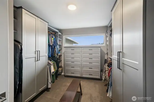 Custom closets in Owner's Suite
