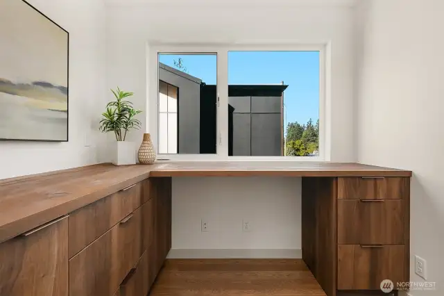 Built in office nook.